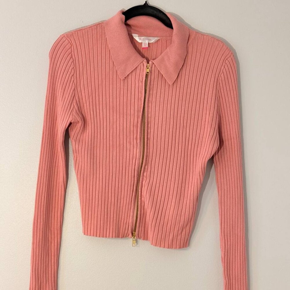 No Boundaries Pink Long Sleeve Ribbed Top